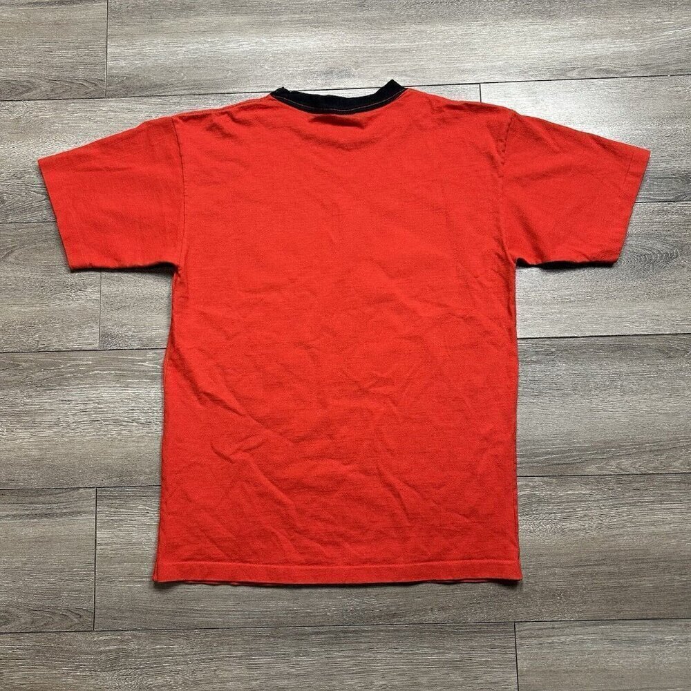 Vintage 90s Detroit Red Wings T Shirt L Mens Single Stitch Chalk Line Red - Picture 2 of 8